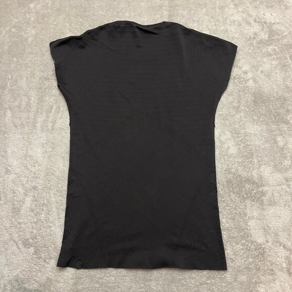 Lululemon Short Sleeve Shirt Tee Womens 6 Black Seamless Running - Picture 6 of 8